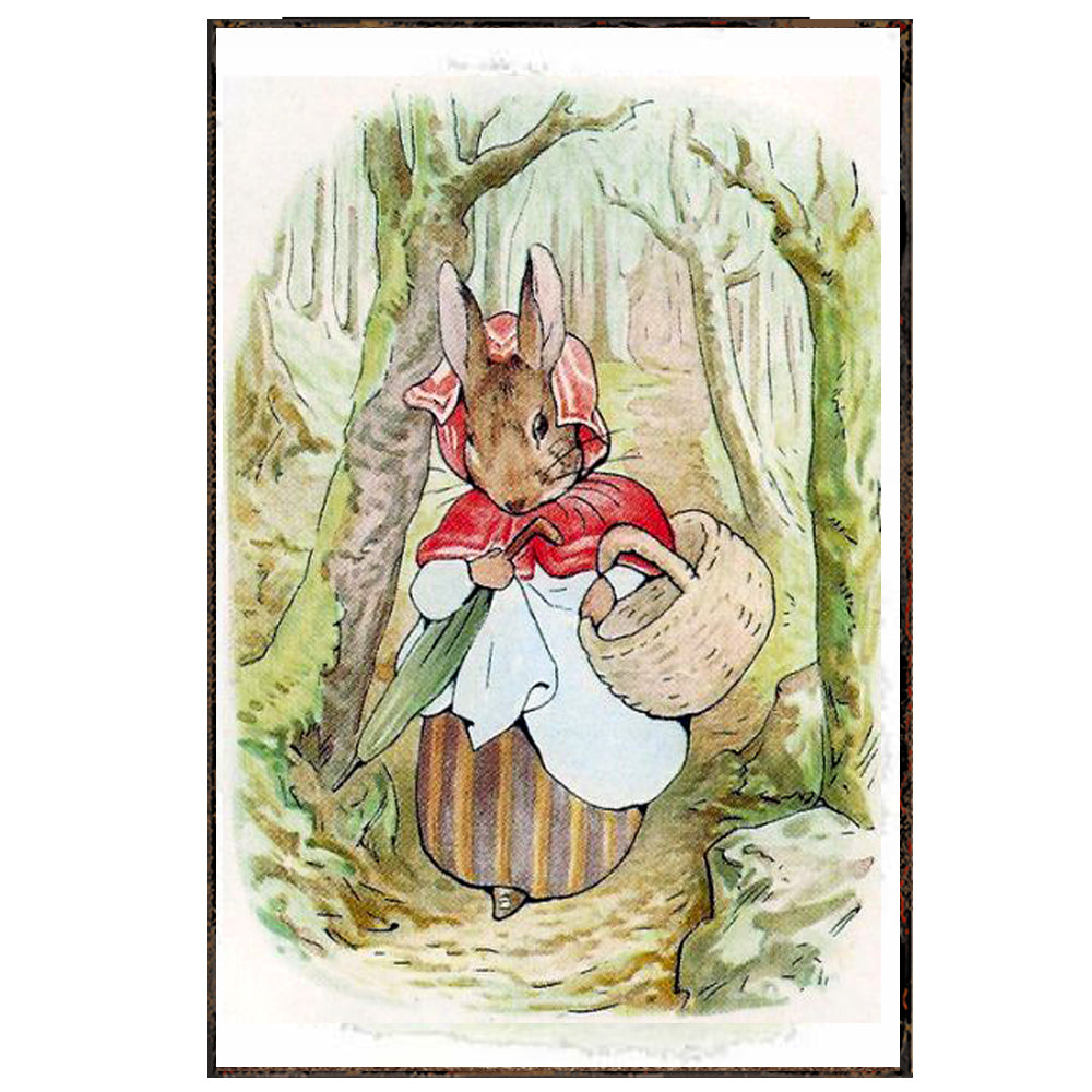Beatrix Potter mamá coneja en el bosque