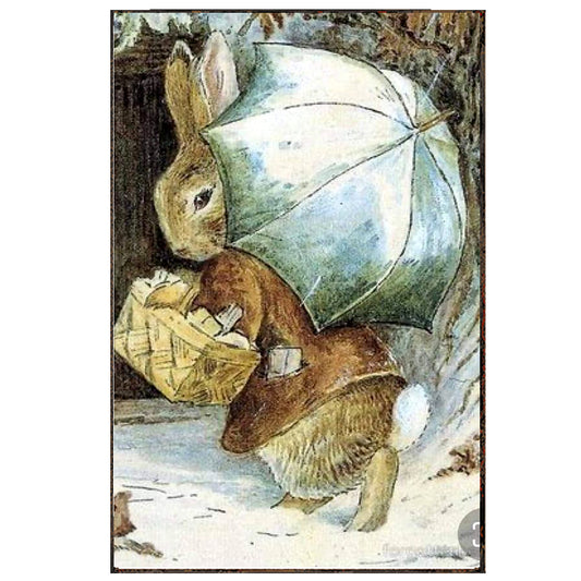 Beatrix Potter conejo en la nieve