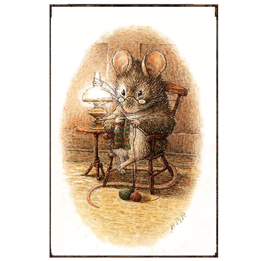 Beatrix Potter ratona con tejido
