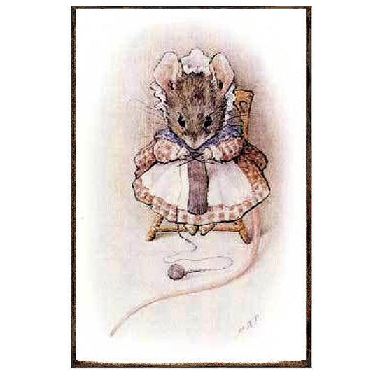 Beatrix Potter Ratona tejiendo