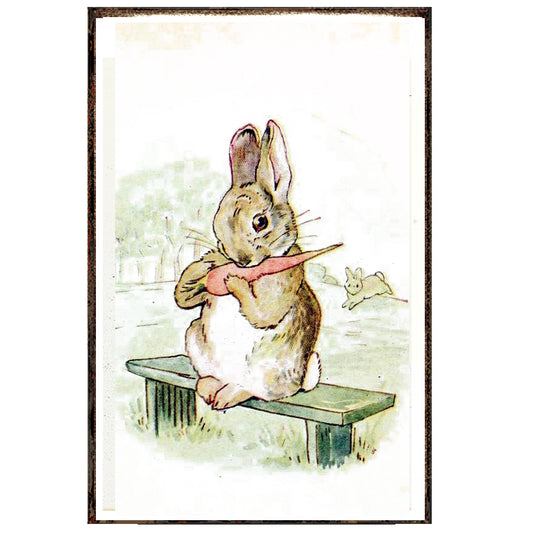 Beatrix Potter conejo con zanahoria