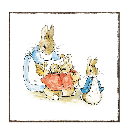 Beatrix Potter mamá coneja y conejitos